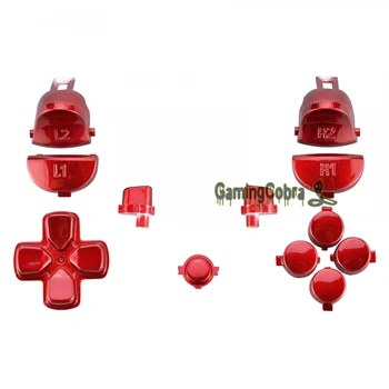 

Glossy Red Full Set Kit Buttons for PS4 Pro Slim Controller CUH-ZCT2 JDM-040 JDM-050 JDM-055