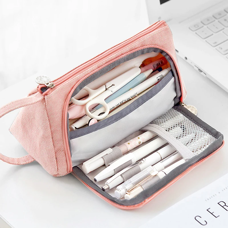

Multifunction School Pencil Case & Bags Large Capacity Canvas Pen Curtain Box for Boy Girl Kids Gift Stationery Supplies BD17