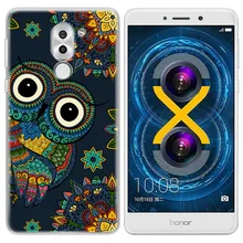 Lulumi Colorful Owl Phone Case For Huawei Honor 6X 5.5inch Totem Animal Painting TPU Soft Printing Paind Back Cover Accessories