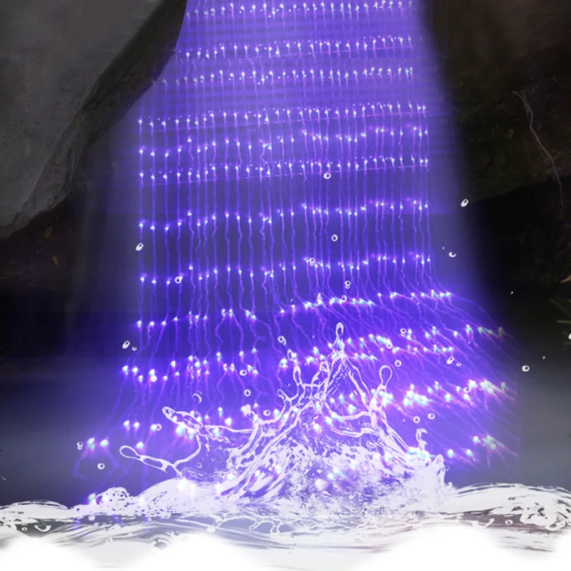 Красочный Светодиодный светильник-Водопад для занавесок, гирлянда, праздничная сказочная лампа для фона, водонепроницаемая Рождественская Свадебная романтическая садовая декоративная заглушка