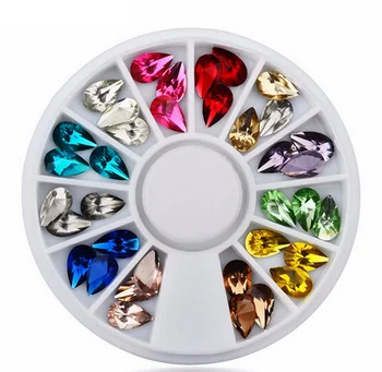 

by dhl or ems 200pcs nail turntable drill peach heart horse jelly color round through decoration