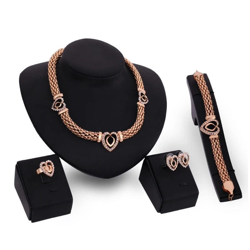 2016 Jewelry Sets New Fashion Fine Heart Rose Gold color Wholesale