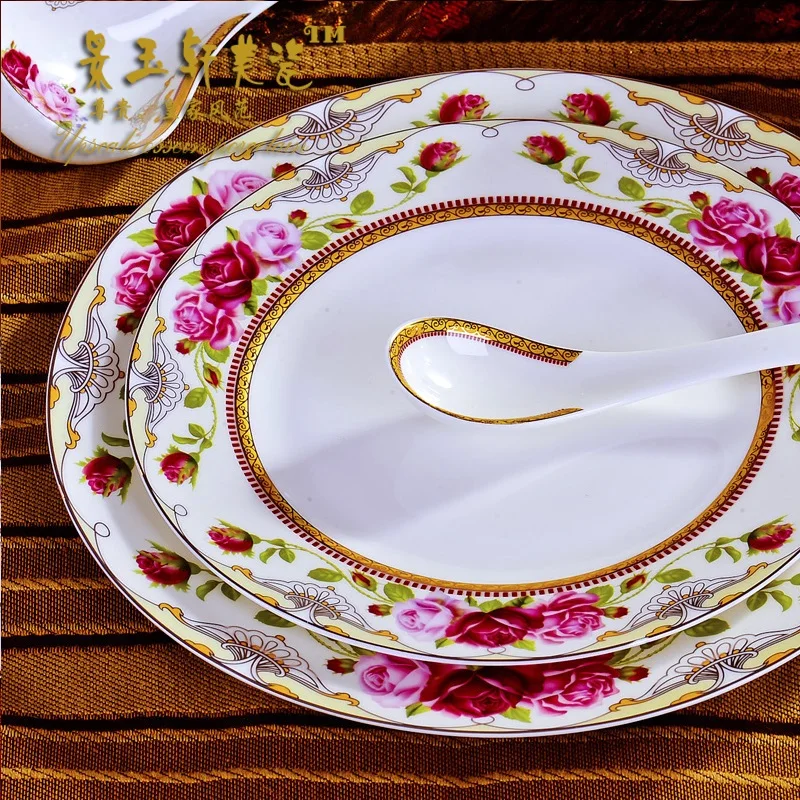 Высококлассная подарочная посуда столовая посуда Jingdezhen набор чаш бытовой керамический костяной фарфор Европейский фарфор свадебные подарки