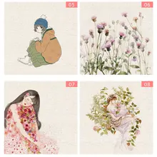 20x20 см ручная окрашенная льняная ткань для рукоделия шитья Лоскутная Ткань для декора столовые приборы/сумочки/подушки/Каркасные картины