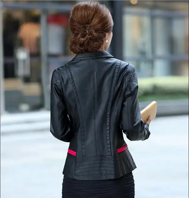 Cuir Veste Moyen Maman À Glissière S Femmes Élégante La Des Vêtements Mince Taille Vestes Pu Plus Féminin Conception D'âge 4xl xxxxl En Manteau Fermetures qXXxw8Y