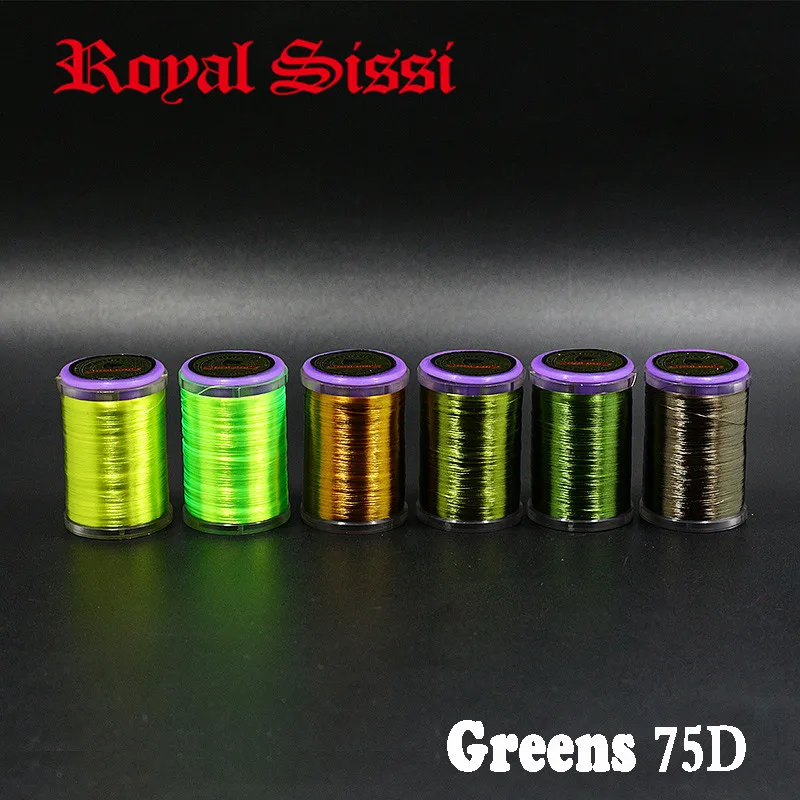 Royal Sissi 6 зеленоватых цветов 8/0 тонкая вязальная нить 75D слегка скрученная