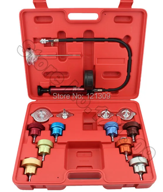 Prix pour 14 PC Voiture Outil Universel Réservoir D'eau Détecteur Radiateur SYSTÈME DE REFROIDISSEMENT Pression Testeur Kit Prix pour 14 PC Voiture Outil Universel Réservoir D'eau Détecteur Radiateur SYSTÈME DE REFROIDISSEMENT Pression Testeur Kit