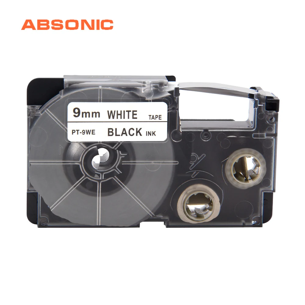 Absinic для Casio 9 мм XR 9WE черный на белый Картридж Ленты маркировки принтер KL 60 100 120 750