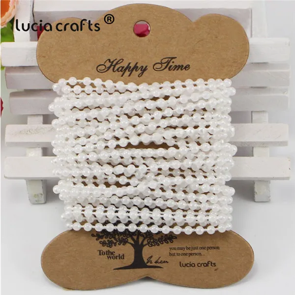 Lucia Crafts, 5 ярдов/партия, 3 мм, разноцветный вариант, бусины, цепочка, гирлянда, декоративные аксессуары для вечеринок, C0501 - Цвет: White