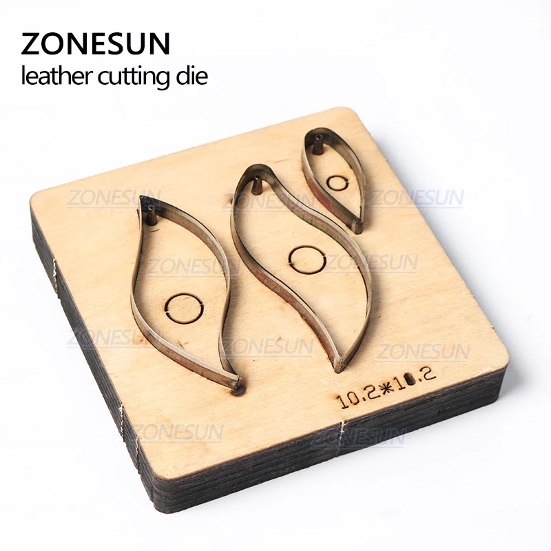 ZONESUN T9 DIY Custom Cutter Leather Earring Cutting Die Leather Cut Out Earring For Steel Rule Die Cutting Machine Press Tools