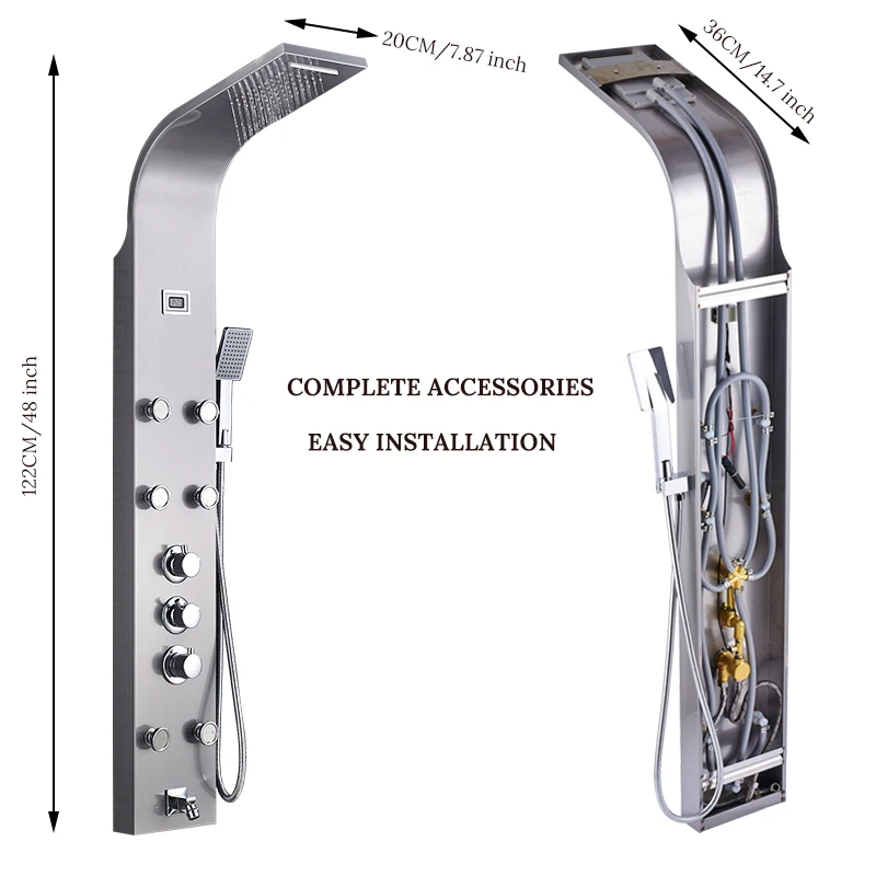Термостатический душевой набор дождевой водопад душевая панель/Колонка массажные струи смеситель для ручного душа башня душевая Ванна Носик
