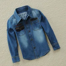 2018 Spr Autumn Kids Shirts Long Sleee Boys Shirts Denim Jeans Thin Trench For Boy Clothes