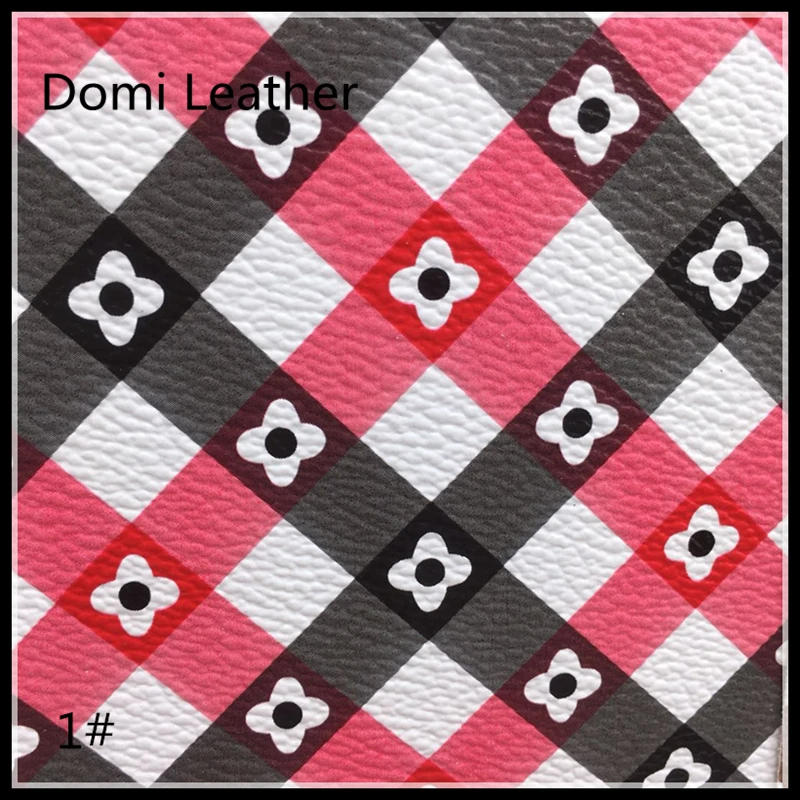 (DM7023) Small Flower Printed Leather Fabricin Synthetic Leather from