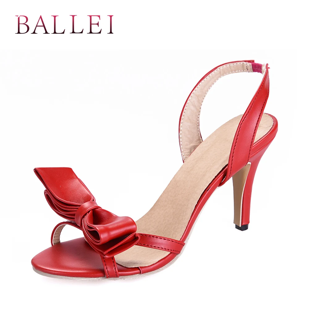 

BALLE Handmade Woman Summer Sandals High Quality Genuine Leather Butterfly-knot Sexy High Heel Shoes Classic Elegant Sandals S60