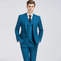 2019 мода Slim Fit костюмы для мужчин бизнес повседневная одежда дружки костюм из трех предметов пиджаки куртка брюки жилет наборы