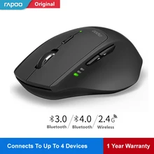 Rapoo MT550 Беспроводной Мышь Smart переключаться между 4 устройства игровой Мыши компьютерные переключаться между Bluetooth 3.0, 4.0 и 2.4 г компьютерная мышь