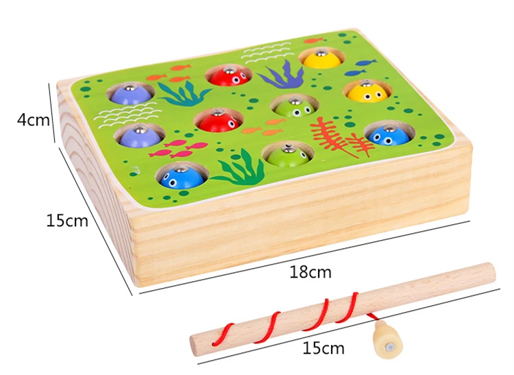 Высококачественные деревянные рыбные игры, Детские деревянные игрушки, магнитные игры, рыболовные игрушки для детей, 3D рыбки, детские развивающие игрушки для мальчиков и девочек