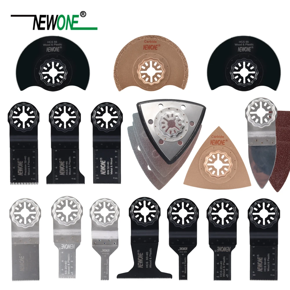 

NEWONE 66 pcs Pack Starlock E-cut Multi Cutter Saw Blades Set Oscillating Tool Blades for Cutting Wood Drywall Plastics Metal