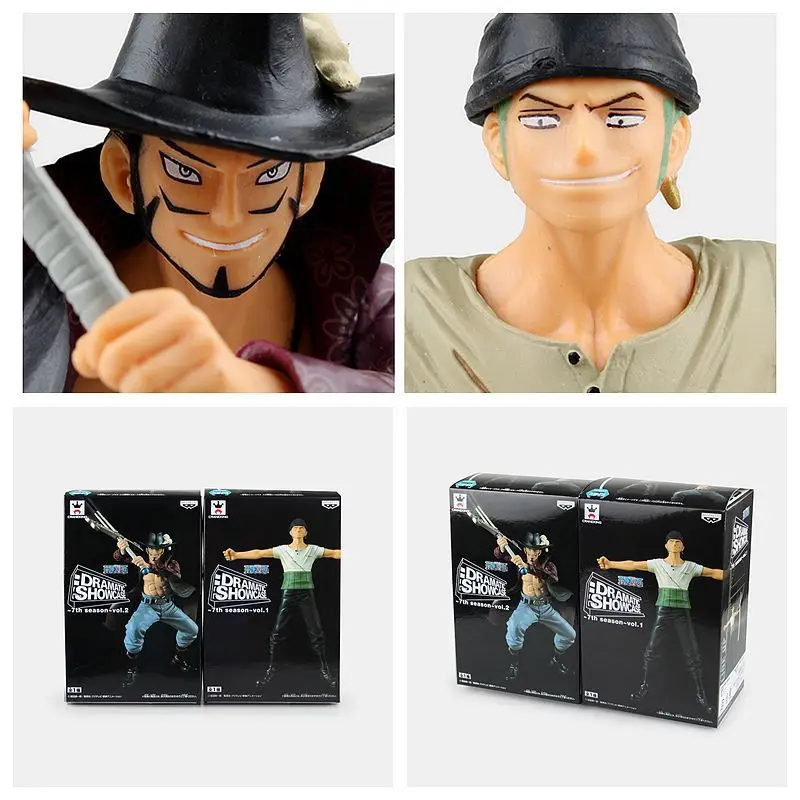 New Hot Sale One Piece Swordsman Duel Roronoa Zoro Vs Dracule Mihawk 15cm Pvc Gift For Children Free Shipping Aliexpress