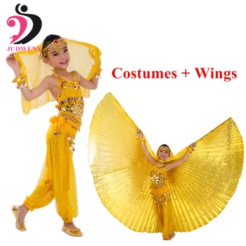 

Belly Dance Costumes Set with Isis Wings Bellydance Accessories Bellywood Children Baju Belly Dance