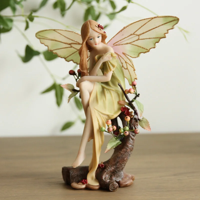 Пасторальный ангел, сказочный сад, искусство и ремесла, подарок на день Святого Валентина, Цветочная фея, миниатюрная статуэтка, свадебное украшение для дома - Цвет: A 20x14cm