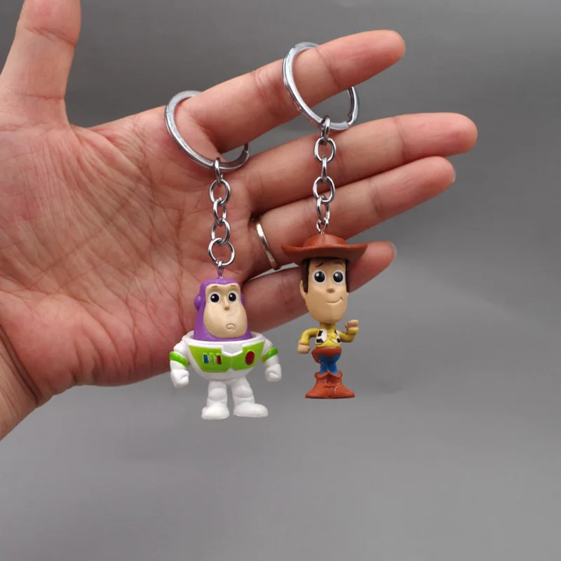 Hot Toys Movie Toy Story 4pcs/set New Woody Buzz Lightyear PVC Action Figure Keychain Figure Doll Toys for Children Gifts