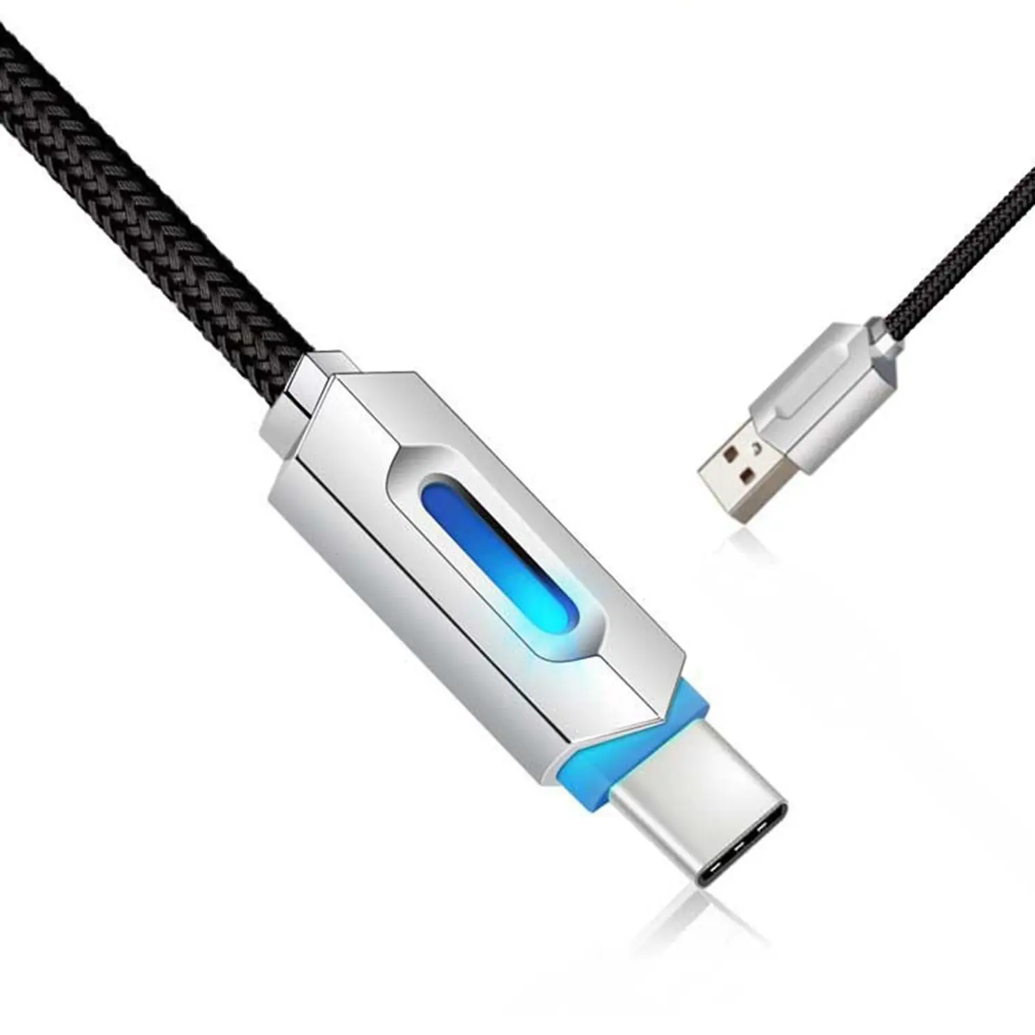 Zinc Alloy USB Cable LED Light Charger Data Sync for Lightning Micro