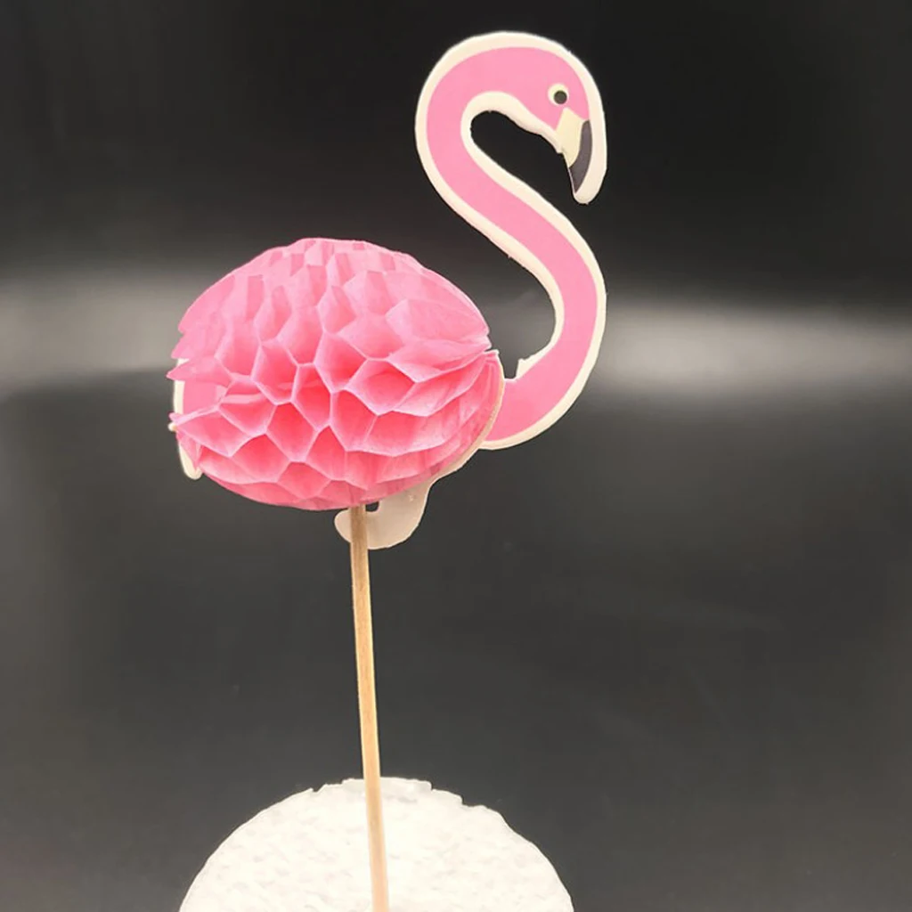 MagiDeal 24pcs Hawaiian Flamingo Pineapple Cupcake Picks Cake Toppers Baby Shower Kids Birthday Cocktail Party Decor