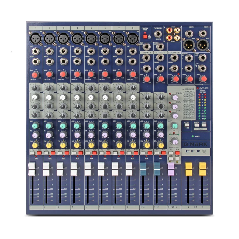 

G-MARK EFX8 Sound Mixer Audio Console Digital Effects 24 Bit Dsp Processor Room Plate Record Audio DJ Mixing System