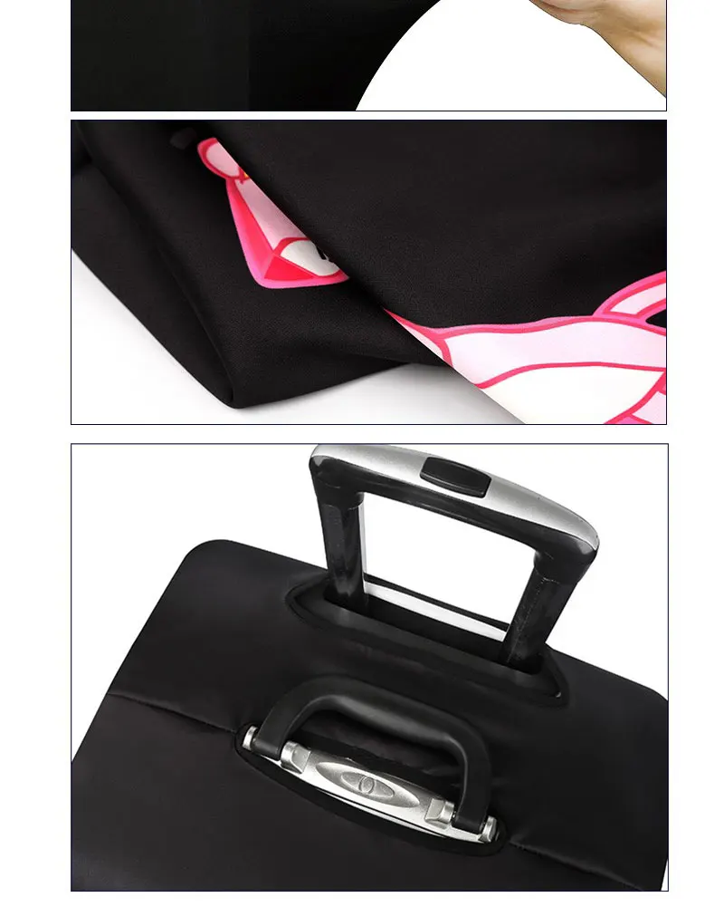 Розовый чехол для багажа для путешествий с рисунком, подходит для 18-32 дюймов, милый защитный чехол для чемодана, износостойкий, моющийся, пылезащитный, эластичный Чехол для багажа