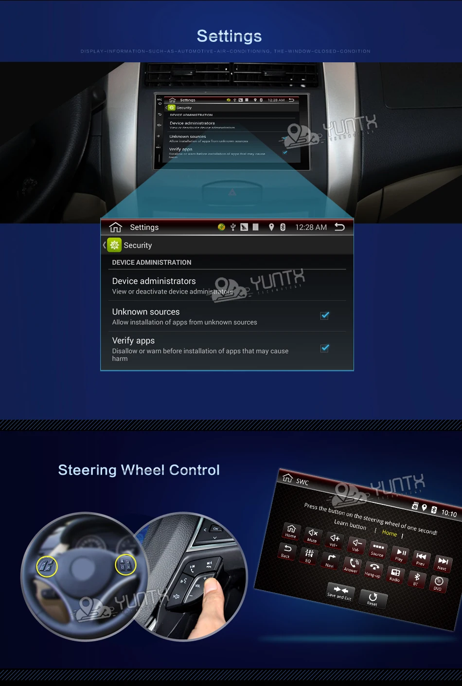 Top 7" Android 7.1 RAM 2G touch screen Quad core 2 DIN universal car radio gps with wifi BT stereo audio NO DVD PLAYER 18