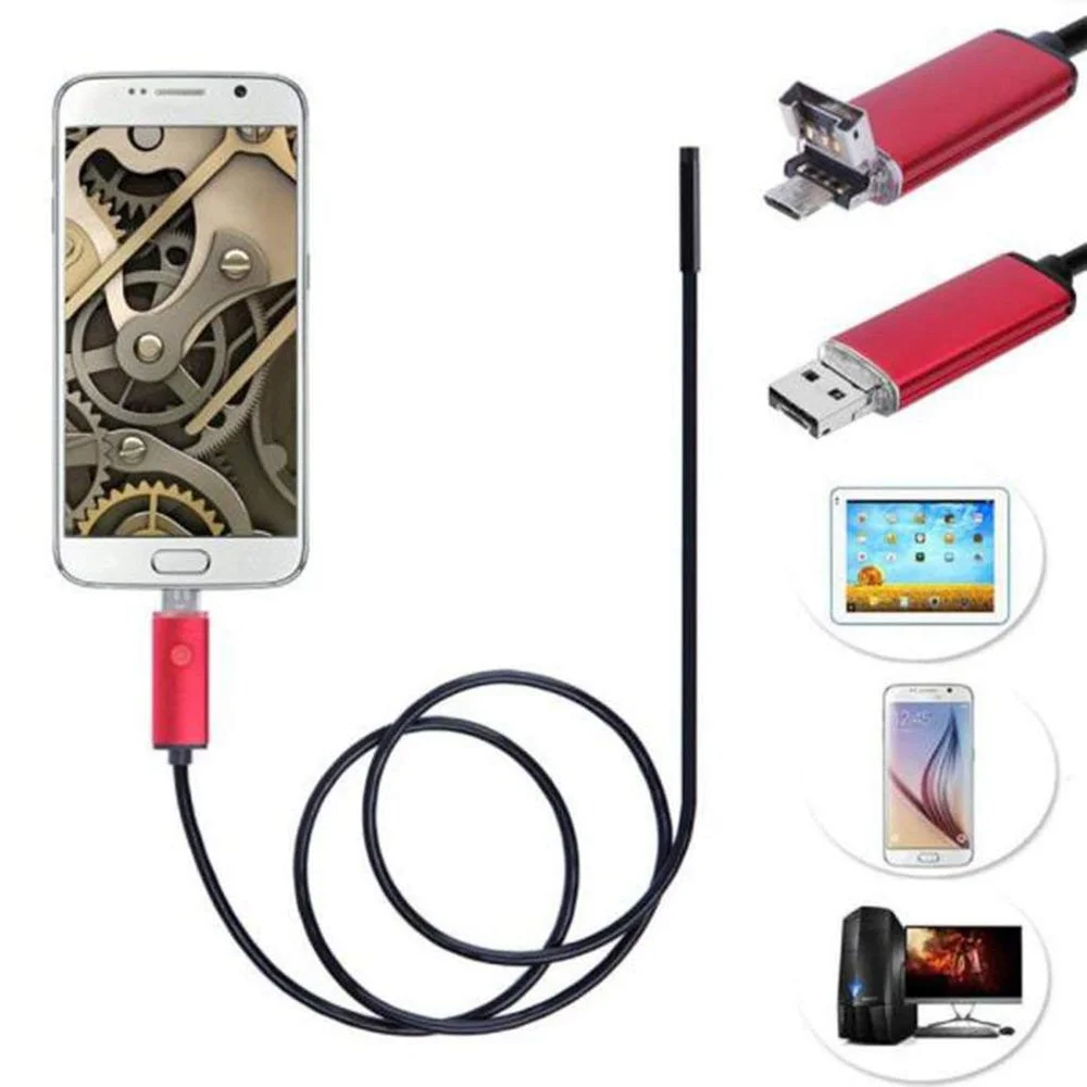 

Endoscope Android Camera 1M 5.5mm USB Waterproof Endoscope Snake Camera Pipe Inspection with 6 LED Light for Android Smartphone