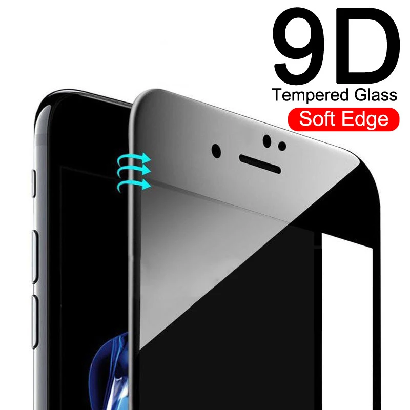 Новинка 9D полное покрытие мягкий край закаленное стекло для iPhone 7 8 6 6s Plus Защитная
