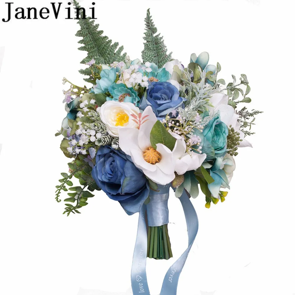 Свадебные букеты с цветами jaevini Beach Blue свадебные аксессуары искусственная Роза