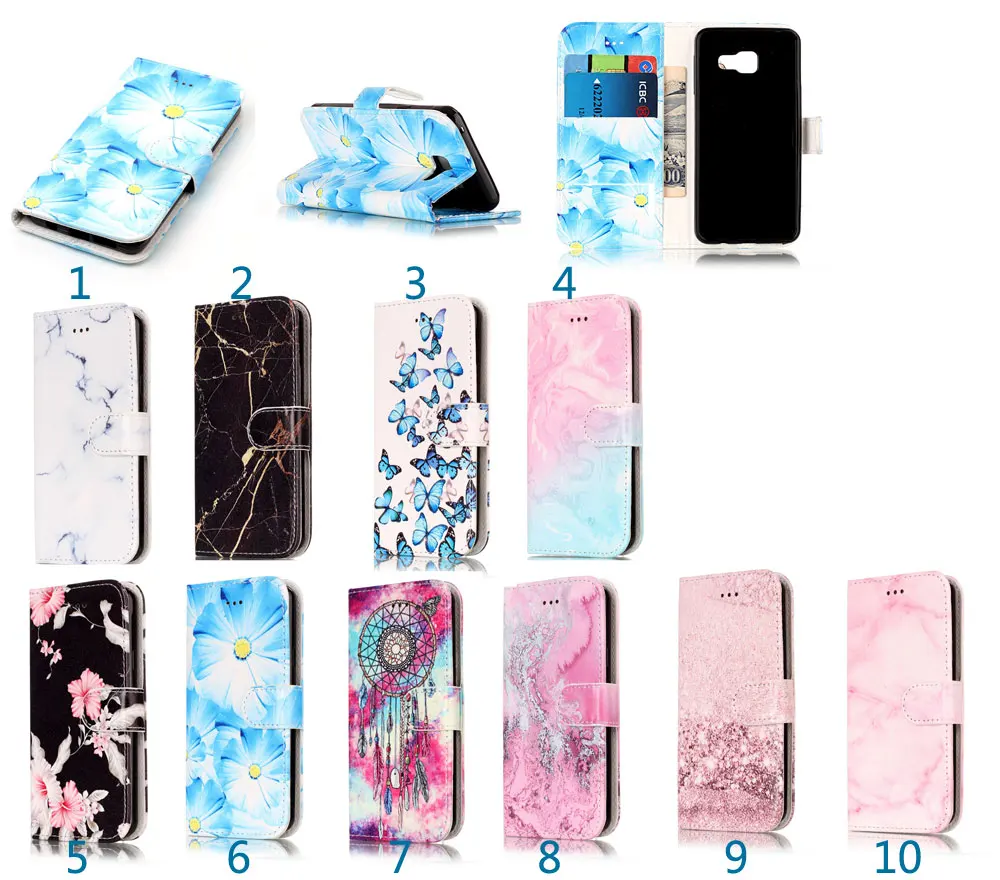 

PU Leather Phone Case For Sansung Galaxy A3 A5 J3 J5 J7 2015/2016/2017 EU Granite Scrub Marble Stone Flip Wallet Stand Cover