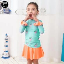 USEEMALL Фламинго купальный костюм для маленьких девочек дети купальники бренда корейские милые юбка купальные костюмы дети Купальный костюм Лидер продаж