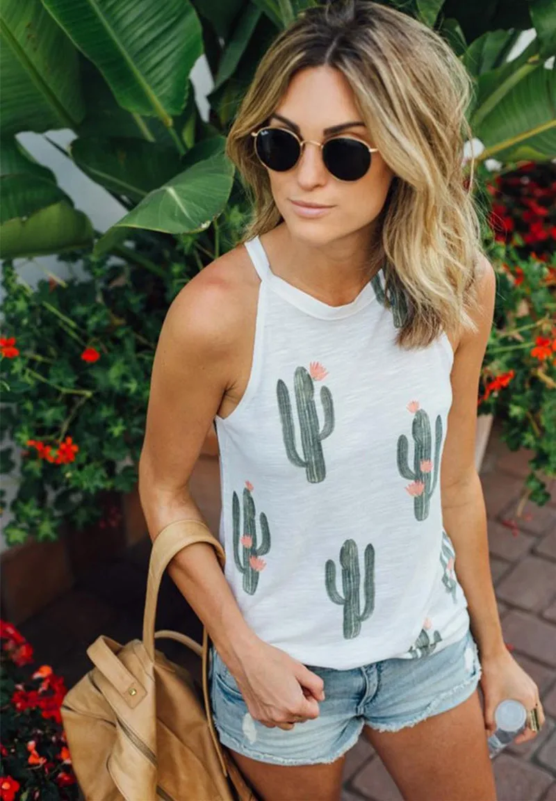 Hot-Sale-2017-Women-Tank-Top-Vest-Sleeveless-Cactus-Crop-Top-Casual-Blouses-Blusas-Female-T
