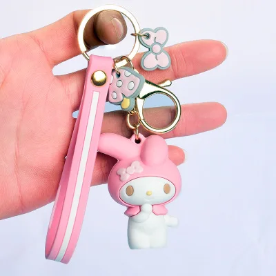 25 Kinds of Cartoon Toys Pudding Dog Melody Big Ear Dog Cool Penguin Key Keys Ins Woman Bag Exquisite Hanging Gift - Color: Orange