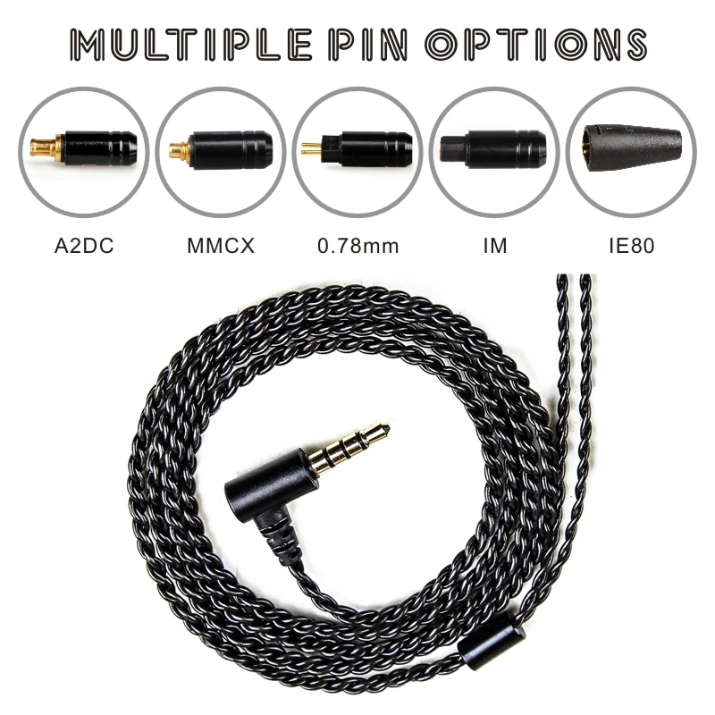 Кабель для наушников FDBRO MMCX с посеребренным покрытием SE215 SE315 IE80 IE8I IE8 A2DC LS50 LS70 IM 2Pin 0