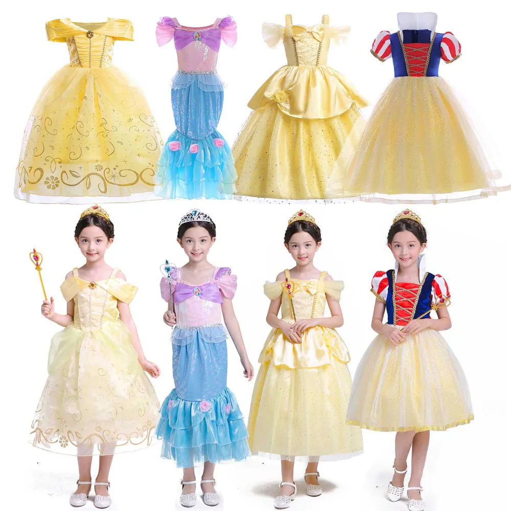 Kids Princess Dress Up Toddler Girls Classic Fairytale Princess Costume