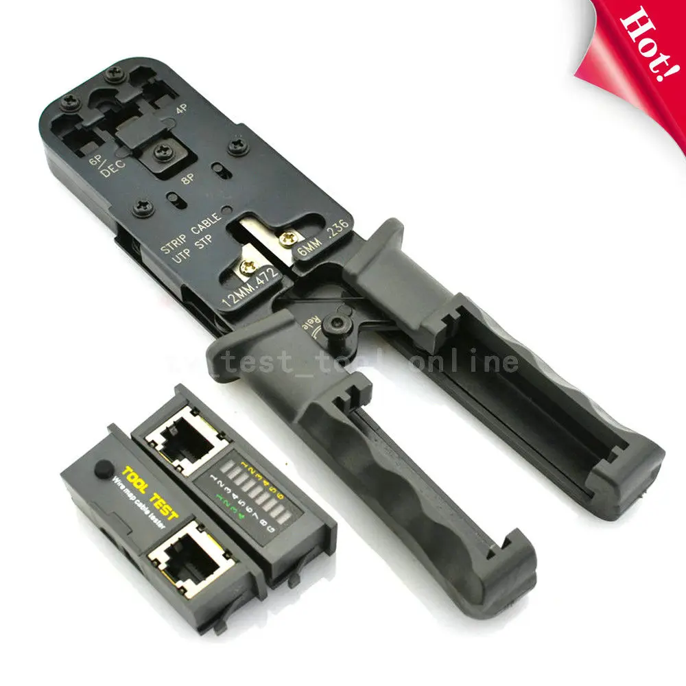 

TKDMR RJ11 RJ12 RJ45 RJ9 6P DEC 8P 6P Network Cable Stripper Crimp Tool Tester LAN Crimping Pliers Cutting Pliers free shipping