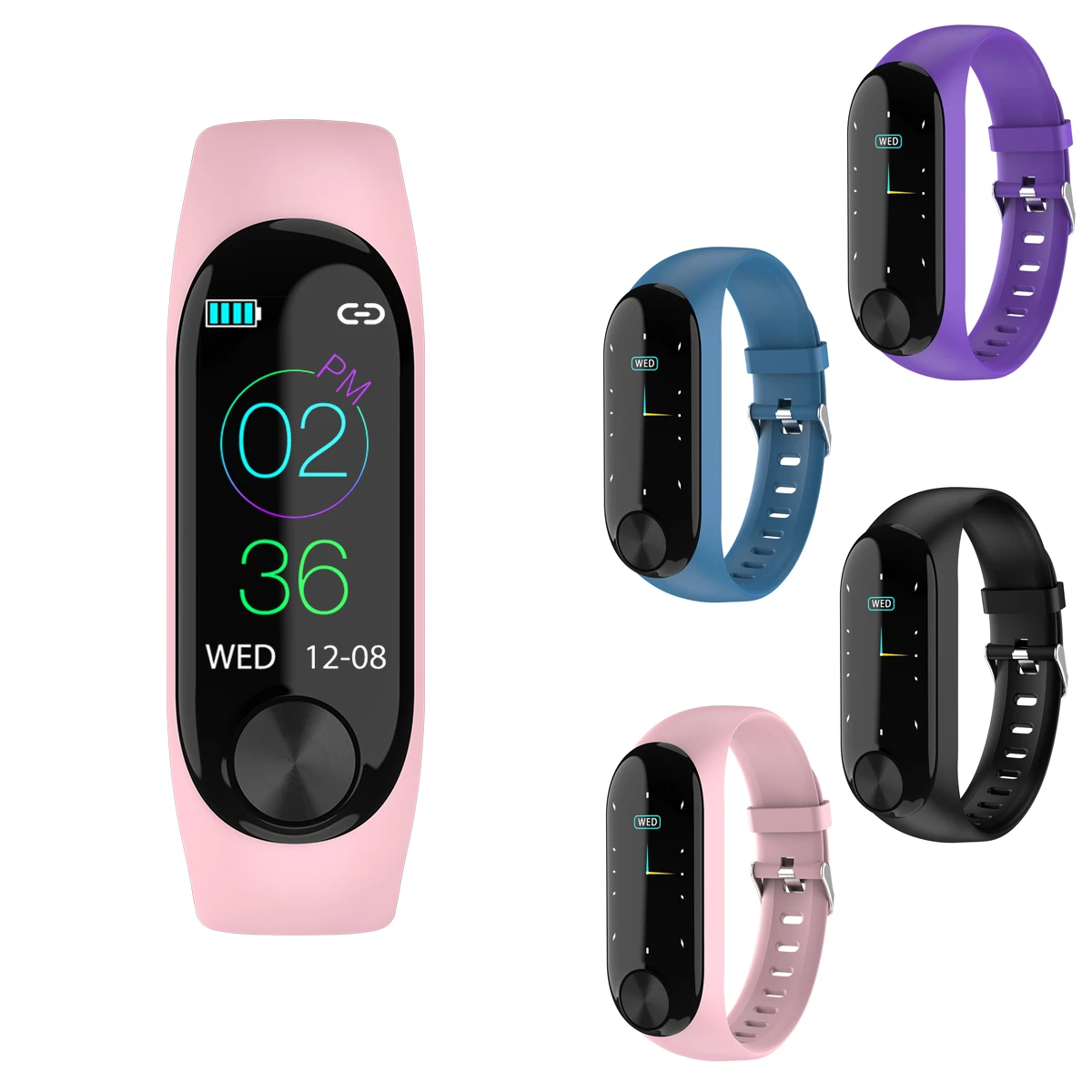 

Bluetooth Time Smart Watch Wristband Heart Rate Blood Pressure IOS / Android Fitness Bracelet with GPS Trajectory Movement Mode