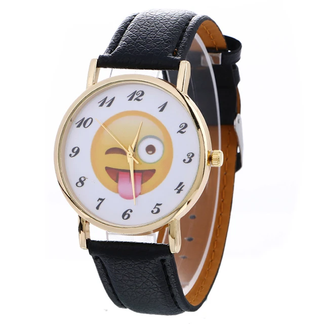 Cute Emoji Watch Women Men Ladies Watches New Hot Fashion Leather Band Casual Qu Cute Emoji Watch Women Men Ladies Watches New Hot Fashion Leather Band Casual Qu