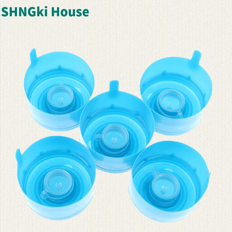 

5Pcs Non Spill Water Bottle Caps Reusable Anti Splash Caps for 55mm 3 or 5 Gallon Water Jugs with Water Bottle Handle