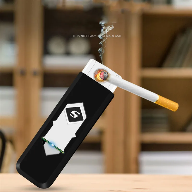 

Windproof electronic cigarette lighter usb charging lighter Smoking Accessories with lithium polymer explosion-proof battery