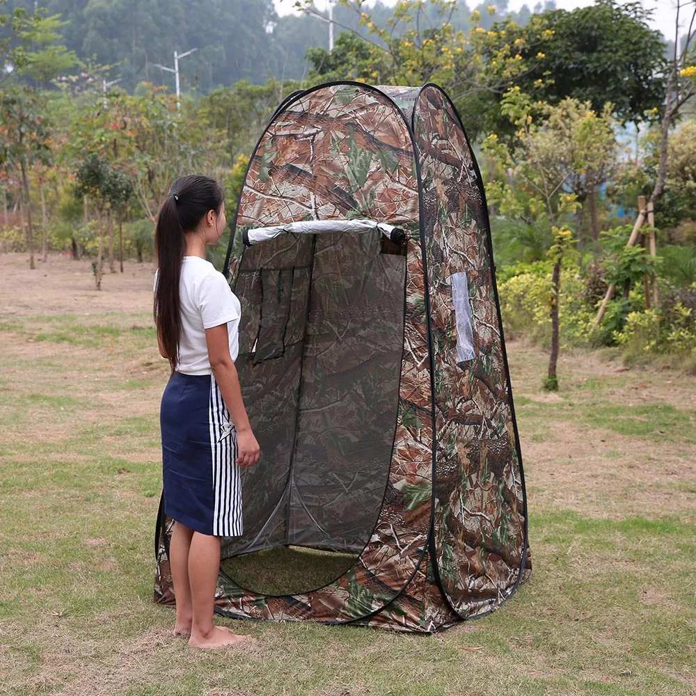 TOMSHOO Beach Tent Pop Up Camping Tent Camouflage Shower Toilet Changing Tent Sun Shelter with Carrying Bag for Hiking Travel