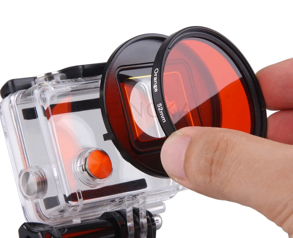 Для Hero 3+ Hero 4 Mini Camcorder объектив фильтр адаптер для 52 мм фильтр поляризованный крепление камера для подводного плавания