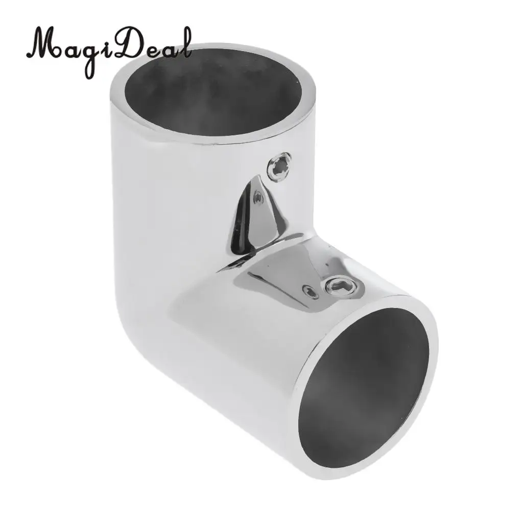 MagiDeal Durable Stainless Steel Marine Boat Yacht Hand Rail Fitting 90 Degree Elbow 22mm/25mm/30mm Rowing Boat Replacement Kits