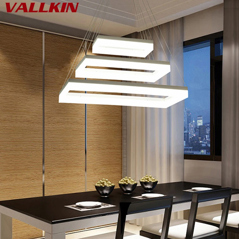 

Circle Rectangle Ring Modern Led Pendant Light Dinning Room Table Led Pendant Lamp Iron Suspension Hanging LED Lamp Lighting