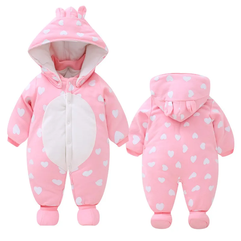 

2018 winter baby rompers cute Hooded jumpsuit comfortable Keep warm baby girls boys clothing ,newborn baby clothing